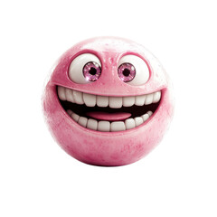 Fototapeta premium Playful Pink 3D Emoticon with Sparkling Eyes and Wide Grin