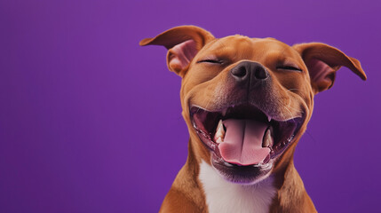 french bulldog puppy on purple background