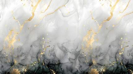 Marble texture with gold watercolor accents, generative ai