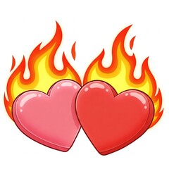 Two burning hearts