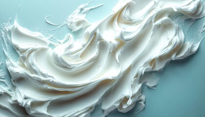 Obraz premium Body Scrub Smooth Creamy Texture on Light Blue Background