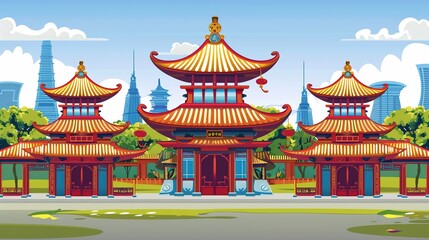 Obraz premium Art_prints_pagoda_ancient_chinese_architecture_chines