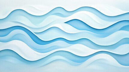 Abstract Blue Waves: Serene Paper Cut Design