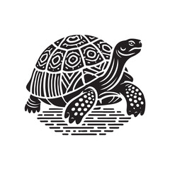 Black Color Tortoise silhouette design Vector Illustration, Solid White Background (8).eps