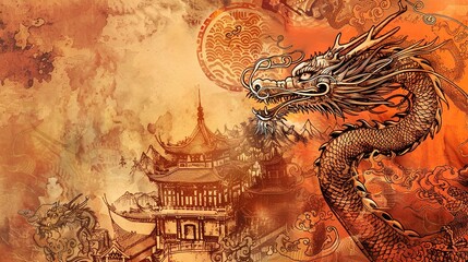 Fototapeta premium _Freepik_chinese_dragon_ancient_chinese_architecture_