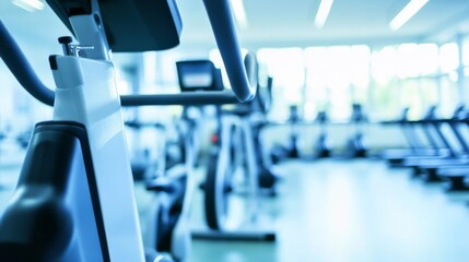Fototapeta premium Modern rehabilitation facility equipment in a bright, spacious clinic with patients using advanced tools for physical therapy. Innovative healthcare technology supporting recovery and wellness.