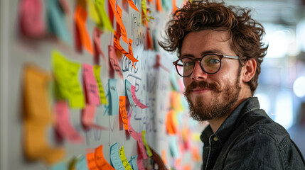Creative Marketing Team Brainstorming Around a Whiteboard in a Modern Office