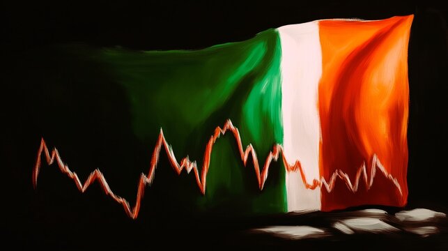 Italy Flag and Stock Chart