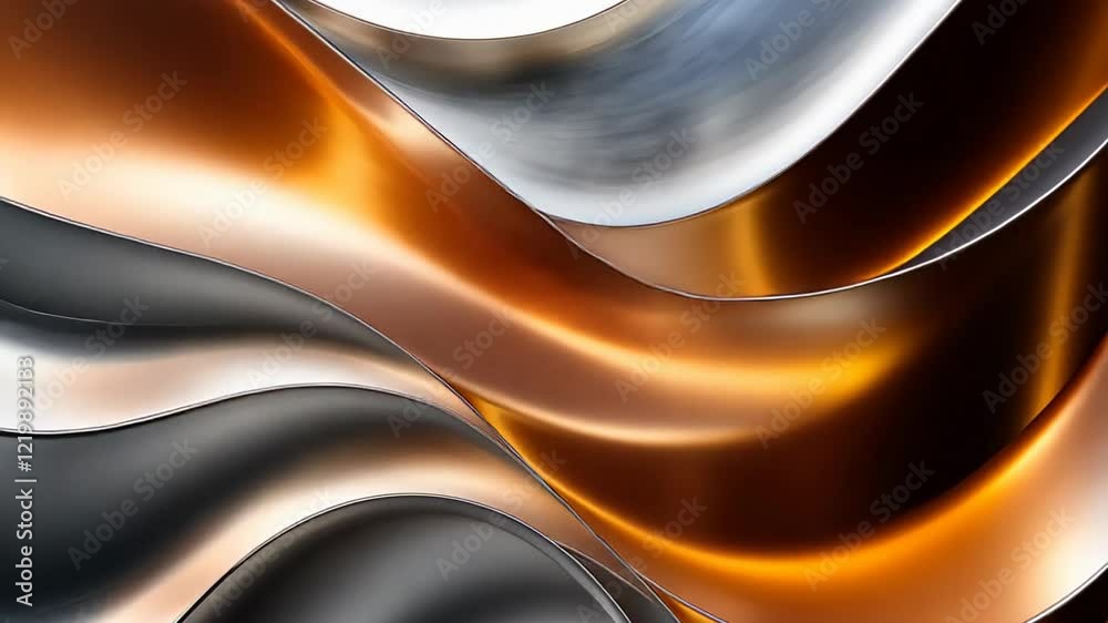 Poster dynamic interplay of metal surfaces creates a mesmerizing display of light and texture. generative a