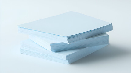 Stack of light blue paper sheets. Clean and organized, perfect for your next project or presentation.