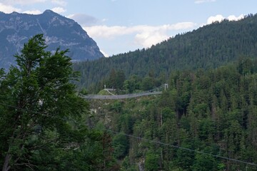 Beautiful view of the mountains and Alps mountain range in Austria. Mountain landscape.
