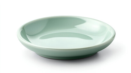 A shallow, light teal ceramic dish, perfect for serving sauces or snacks.  Simple elegance for any table setting.