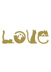 Love SVG Design with Funny Cats Writing – Adorable and Whimsical Artwork for T-Shirts, Mugs, Tote Bags, and Gifts