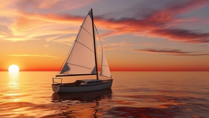 Fototapeta premium sailboat at sunset