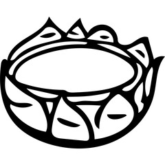 a dragon fruit cut in half handrawn illustration 