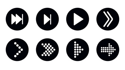 Fototapeta premium Arrow icon. Circle and arrow. Play and speed button. Flat design vector illustartion.