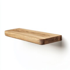 Rustic oak wood floating shelf, minimalist design, perfect for home decor.