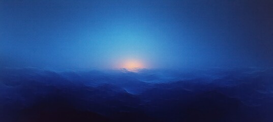 Naklejka premium Abstract Serene Twilight Deep Blue Gradient Soft Textures Calming Minimalist Background