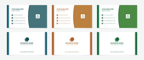 Corporate clean & elegant visiting card or business card design printable template.	