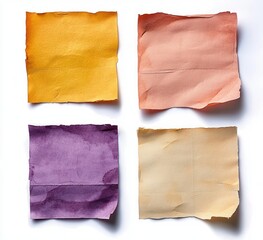 Obraz premium Vintage Sticky Note Collection Colorful Textures Grunge Adhesive Tags Paper Memo Reminder Business Office