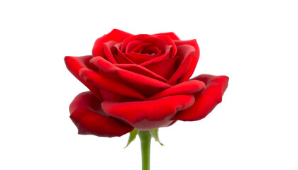 Close-up of a Vibrant Red Rose on a White Background