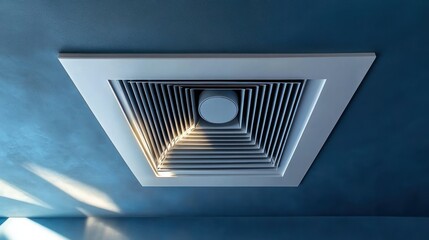 Minimalist Ceiling Vent with Soft Lighting in Modern Architectural Space