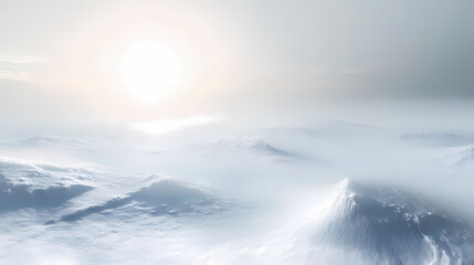 Obraz premium Fractal horizon on abstract white background. Desert Frost. Illustration