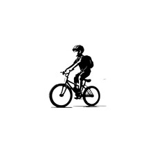 Kid Cycling Vector Logo Design