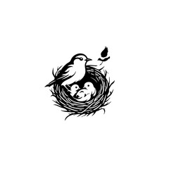 Fototapeta premium Bird Nest Vector Logo Design