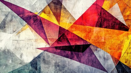 Fototapeta premium A colorful abstract painting with triangles and squares