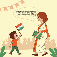 Mother and son International mother language day