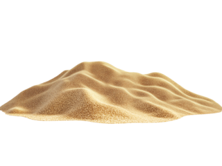 Desert sand pile isolated on transparent  background