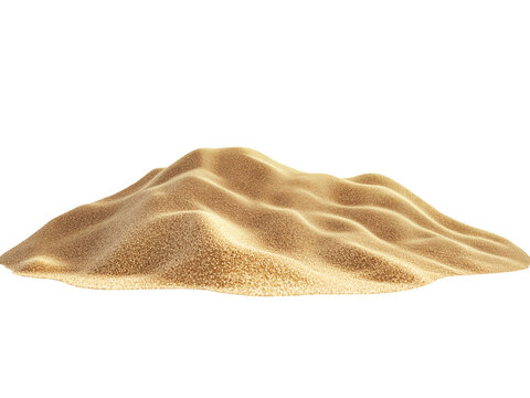 Desert sand pile isolated on transparent  background