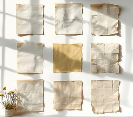 paper note vintage label textured card sign tag adhesive tape push pin office memo reminder