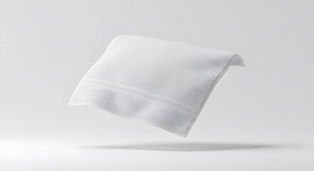 Naklejka premium Floating White Towel: Minimalist Product Photography