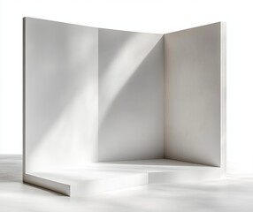 Fototapeta premium minimalist folded brochure blank paper template composition three panels white
