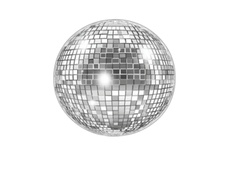 Silver disco mirror ball