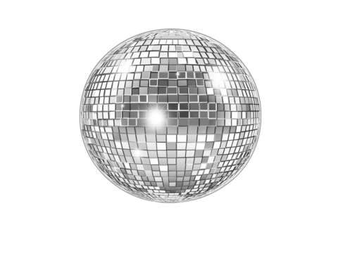 Silver disco mirror ball