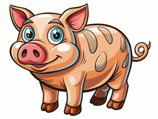 Fototapeta premium pig isolated black outline vector illustration, white background