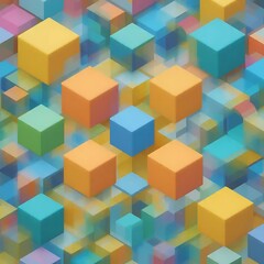 Obraz premium Pastel Cubes: A Dreamlike Isometric Abstract Composition