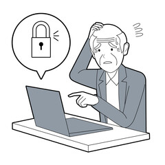 パソコンがロックしてしまい困っているシニア