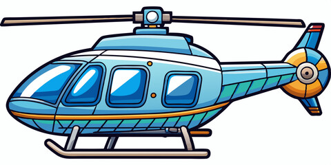 helicopter isolated black outline vector illustration, white background