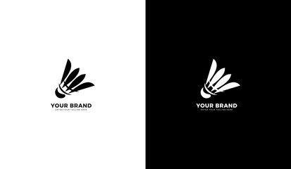 Badminton logo, shuttlecock icon. Vector graphic design