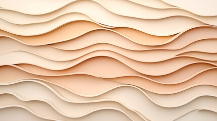 Flowing waves of textured paper art creative studio abstract design soft tones close-up view aesthetic inspiration