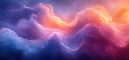 Vibrant Abstract Gradient Background in Purple Blue Pink with Soft Focus Impressionism Style