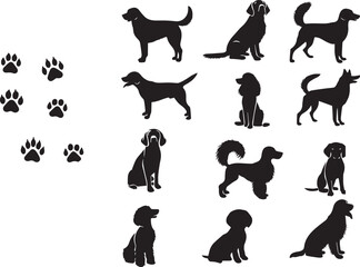 Dog Silhouette  illustration collection