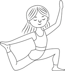 Girl yoga position vector