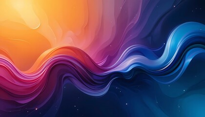 Abstract Colorful Waves Flowing Dynamically Across Space