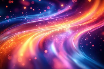 Fototapeta premium Futuristic Abstract Digital Art Background with Neon Colors and Dynamic Light Streams
