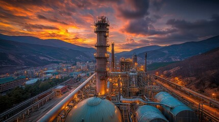 A detailed view of the pipeline and valve control system at a chemical plant, highlighting the precision and complexity involved in the safe transport of chemicals.